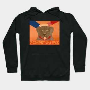 Two's Company, Three's a Pack - Stephen Huneck Funny Dog Hoodie